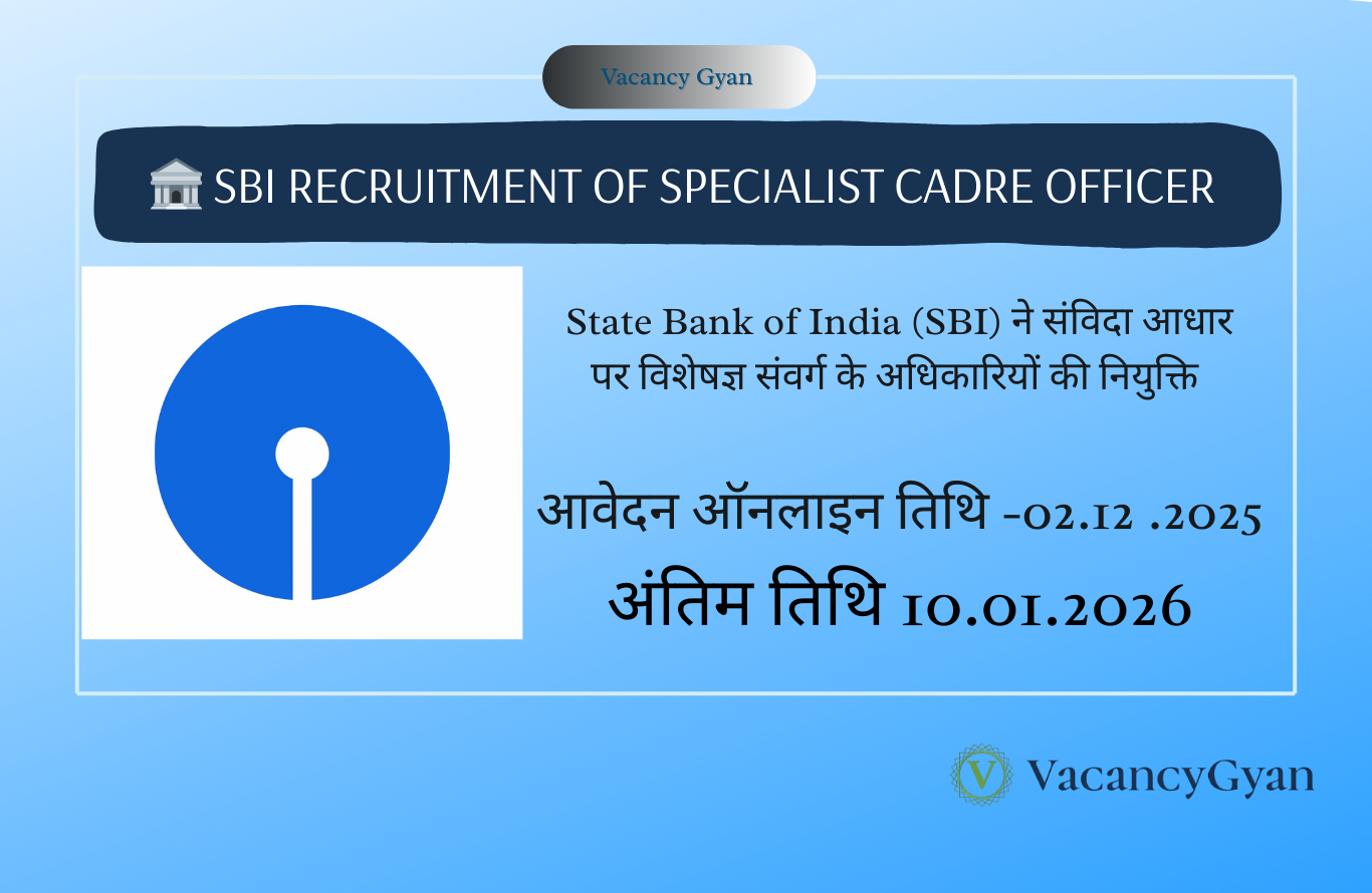 SBI Specialist Cadre Officer Recruitment 2026 Notification Table